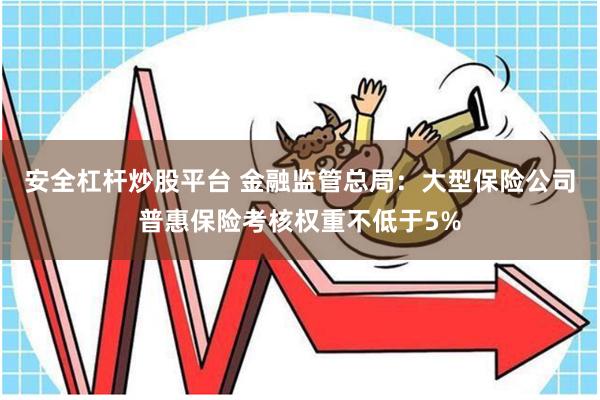安全杠杆炒股平台 金融监管总局：大型保险公司普惠保险考核权重不低于5%