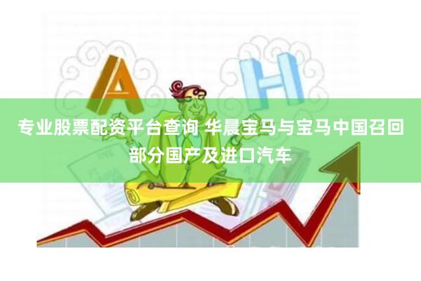 专业股票配资平台查询 华晨宝马与宝马中国召回部分国产及进口汽车