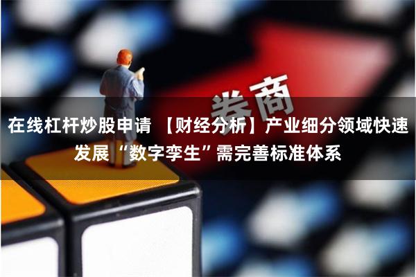 在线杠杆炒股申请 【财经分析】产业细分领域快速发展 “数字孪生”需完善标准体系