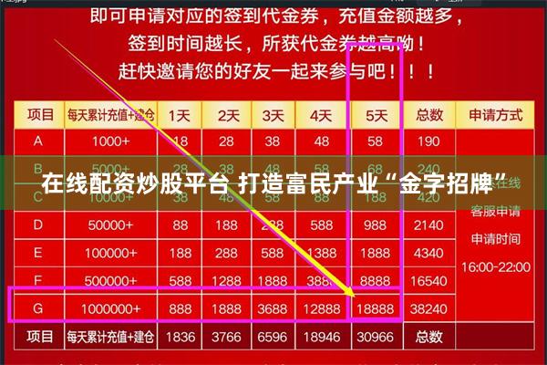在线配资炒股平台 打造富民产业“金字招牌”