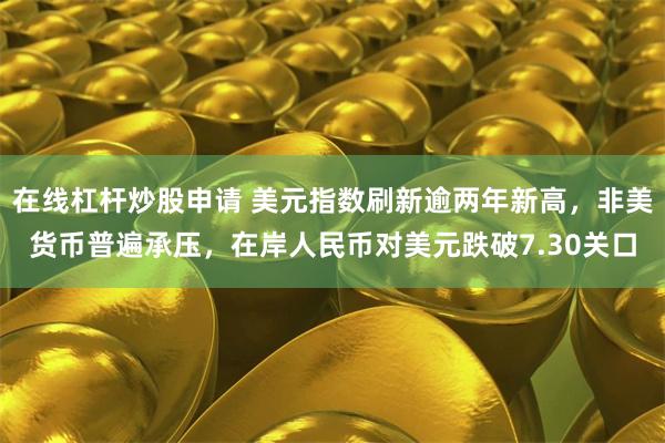 在线杠杆炒股申请 美元指数刷新逾两年新高，非美货币普遍承压，在岸人民币对美元跌破7.30关口