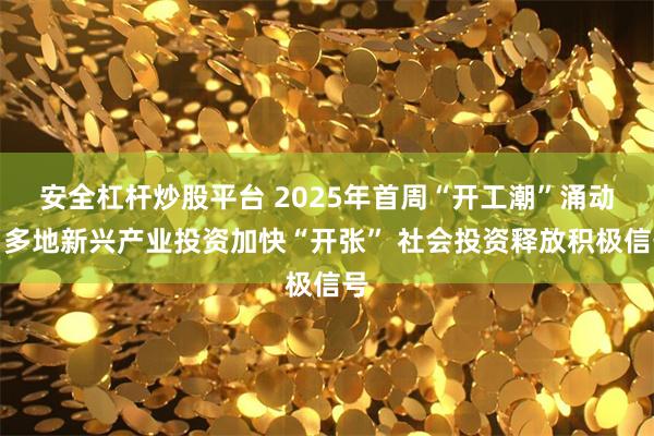 安全杠杆炒股平台 2025年首周“开工潮”涌动：多地新兴产业投资加快“开张” 社会投资释放积极信号
